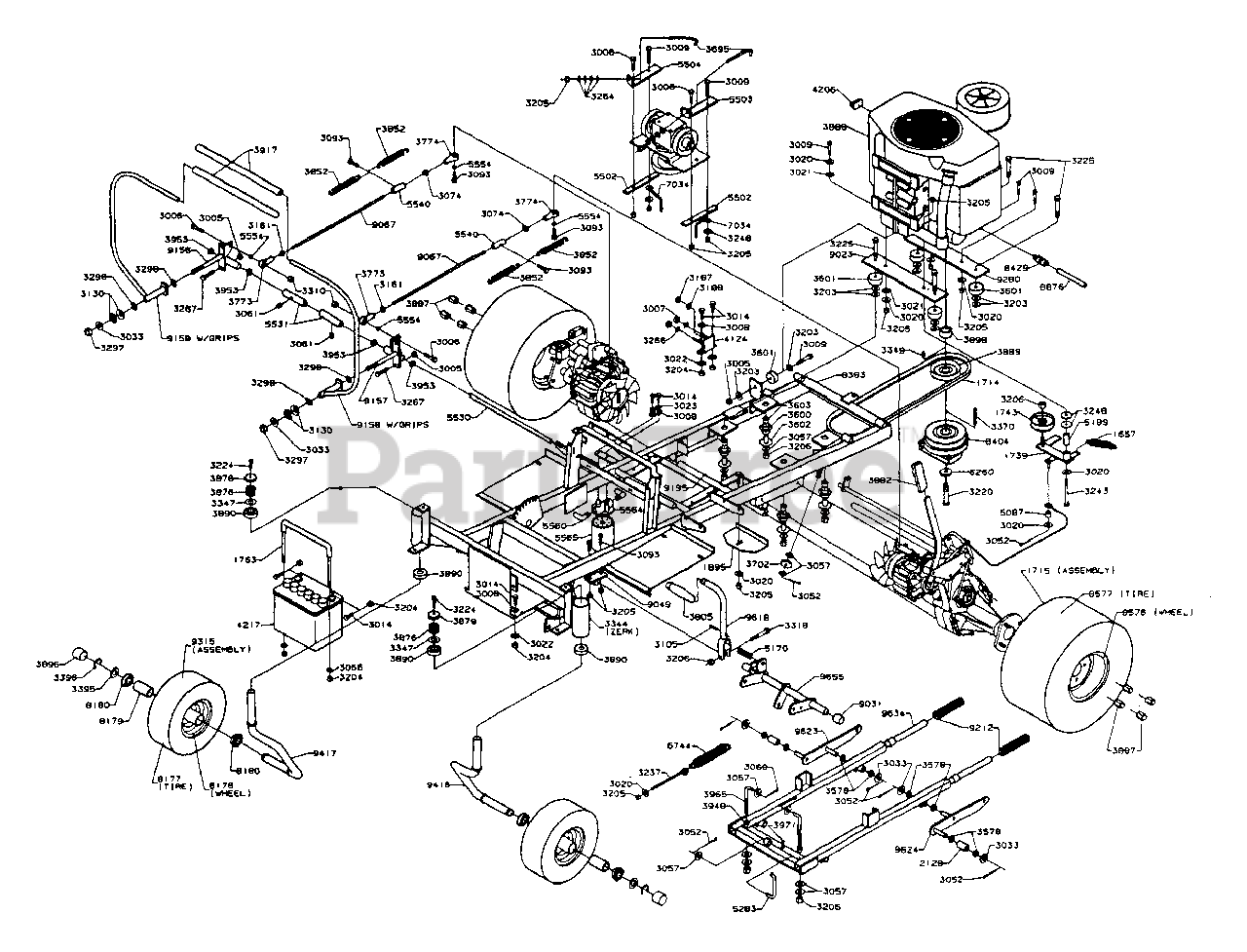 Dixon ZTR Dixon Zero Turn Mower CHASSIS ASSEMBLY Parts Lookup With Diagrams