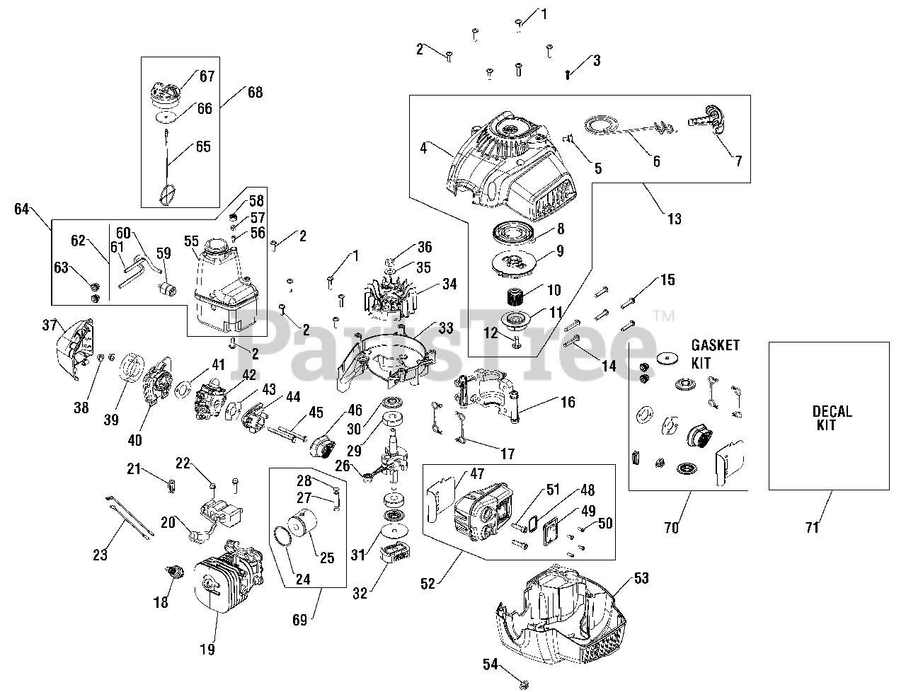 Snapper S 2822 (7800960-00) - Snapper Hedge Trimmer Engine Group Parts ...