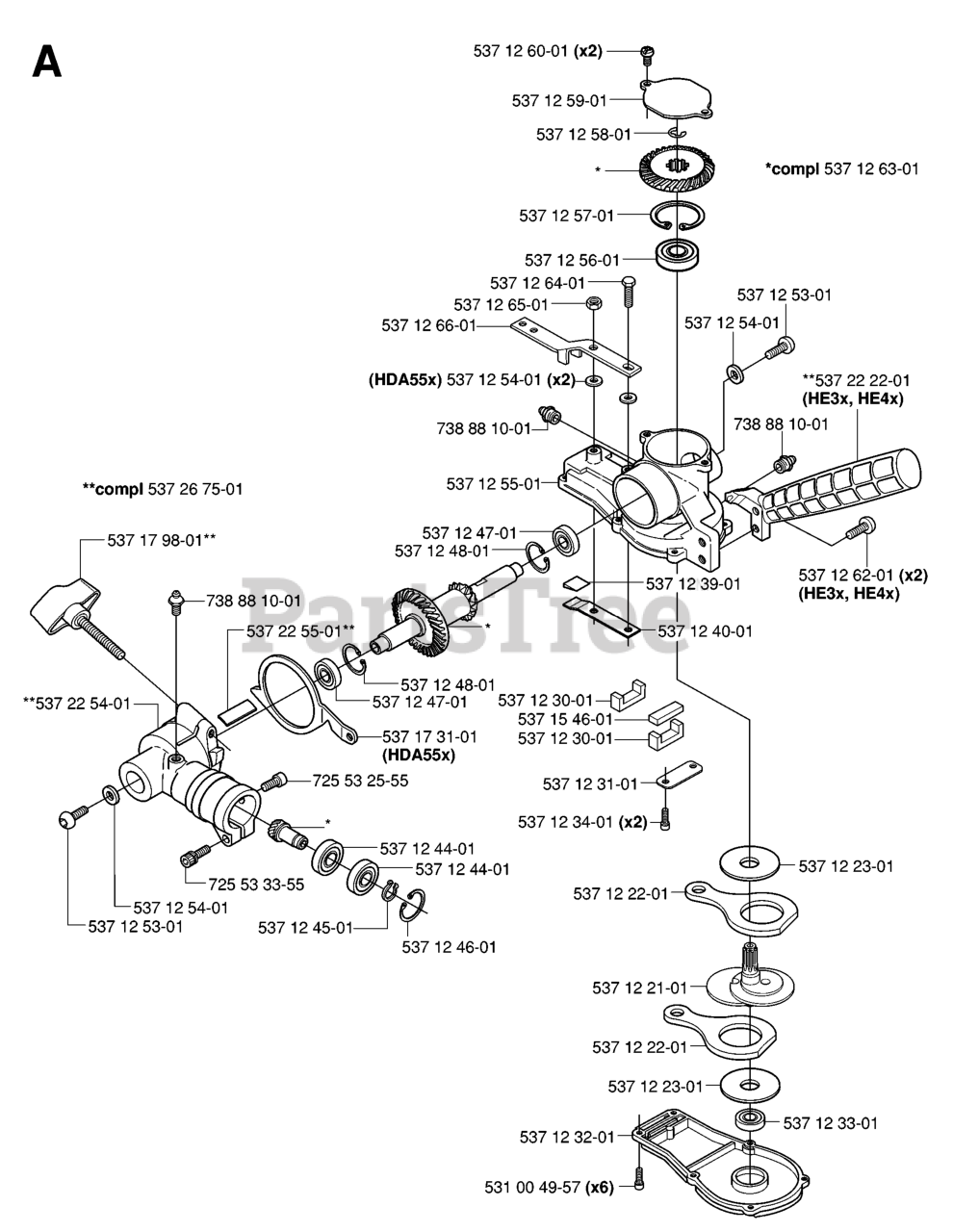 Husqvarna 326 Hda 55 X Husqvarna Hedge Trimmer Sn 20040100001 20054000000 Gear Housing 0935