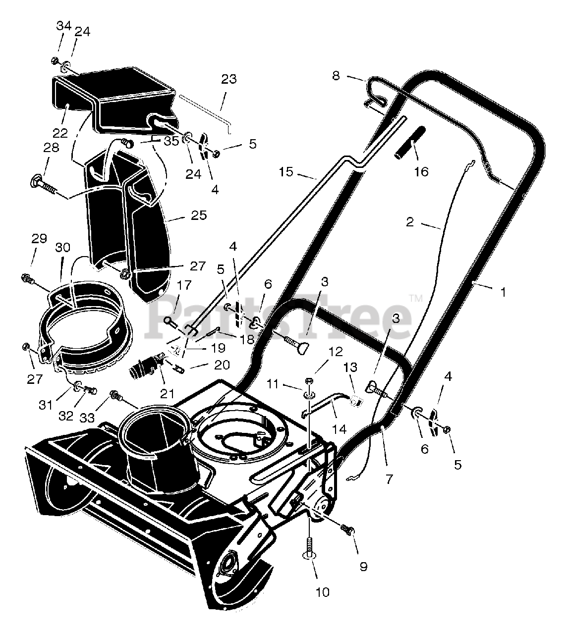 Craftsman 536.881400 Craftsman 21" Snow Thrower (2005) (Sears) Handle