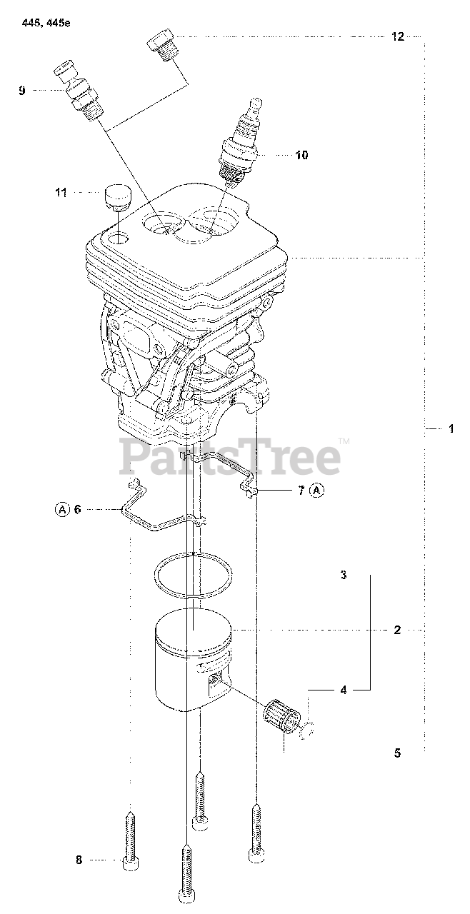 Husqvarna 445 Chainsaw Parts Diagram 3649