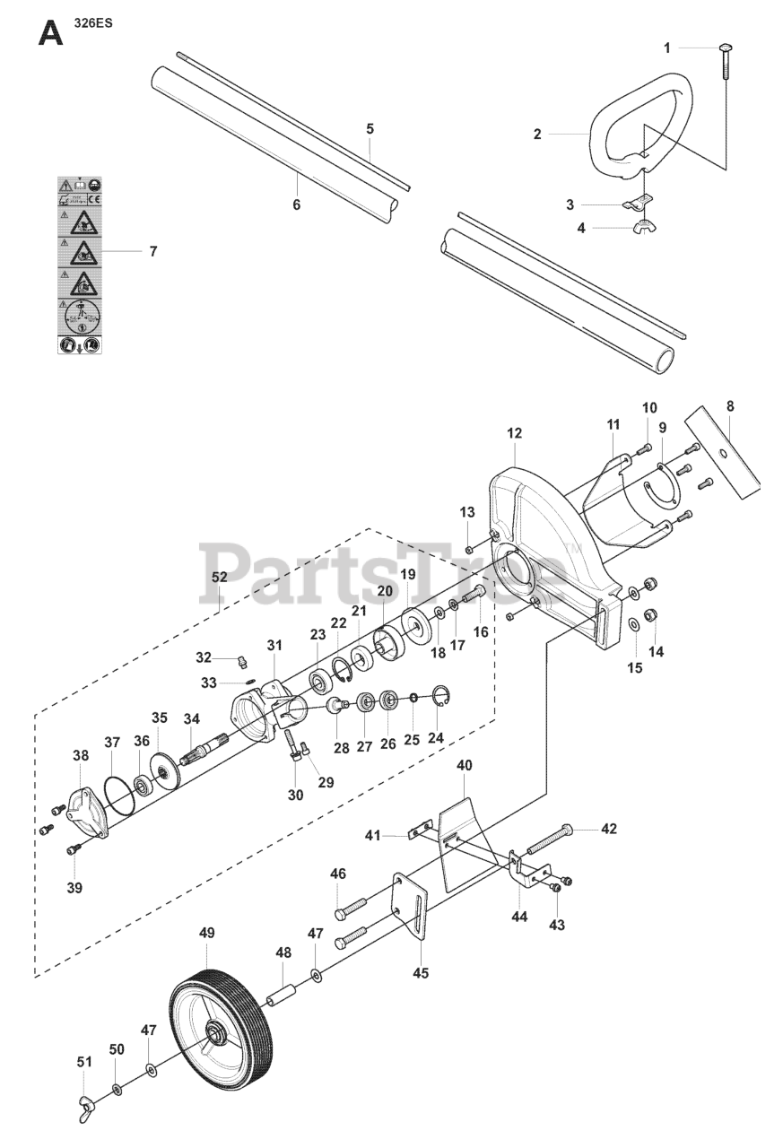 Husqvarna 326 Es Husqvarna Handheld Edger Original Shaft And Handle Parts Lookup With Diagrams