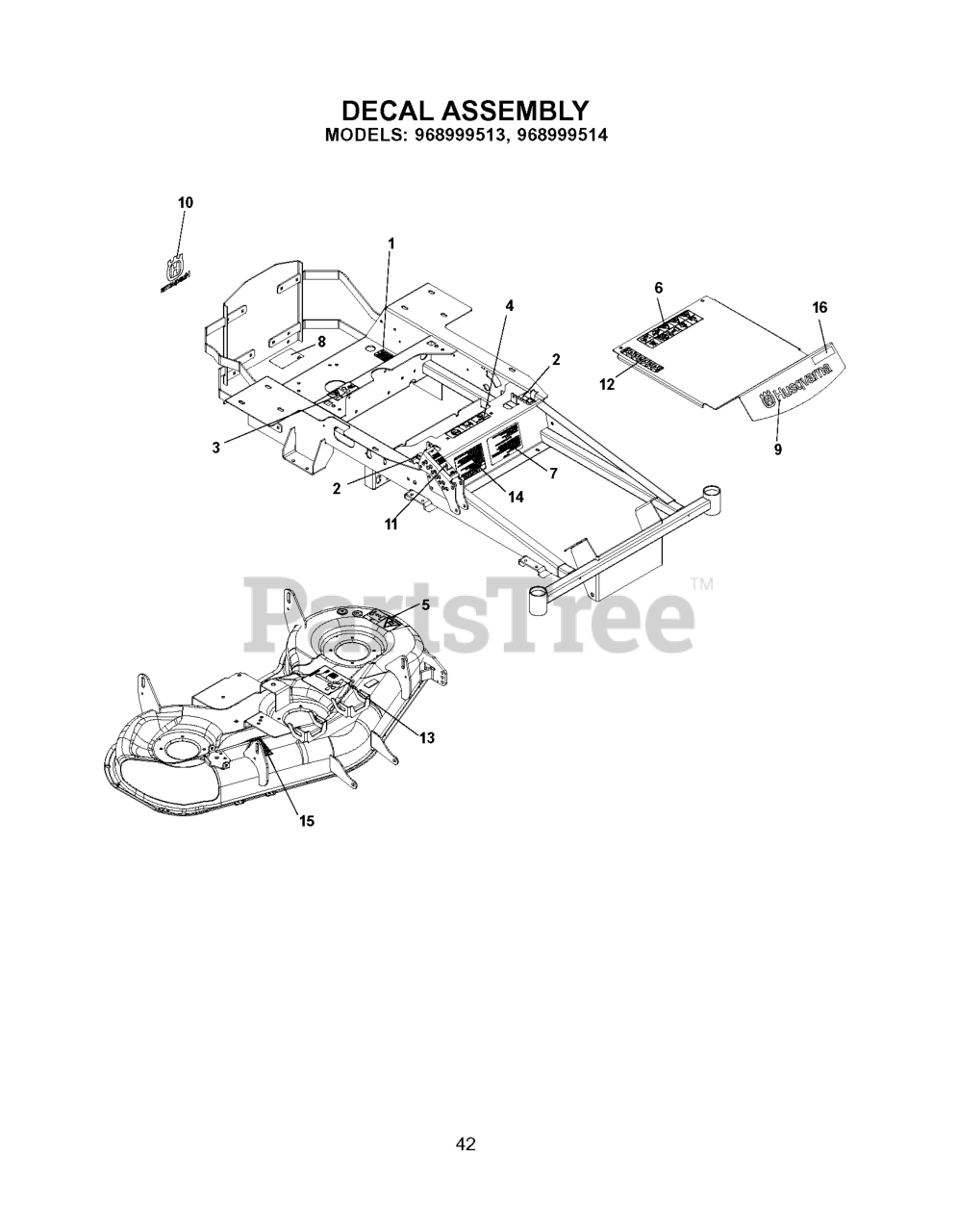 Husqvarna Ez 4824 968999513 Husqvarna 48 Zero Turn Mower 2006 06 Decals Parts Lookup With 2375