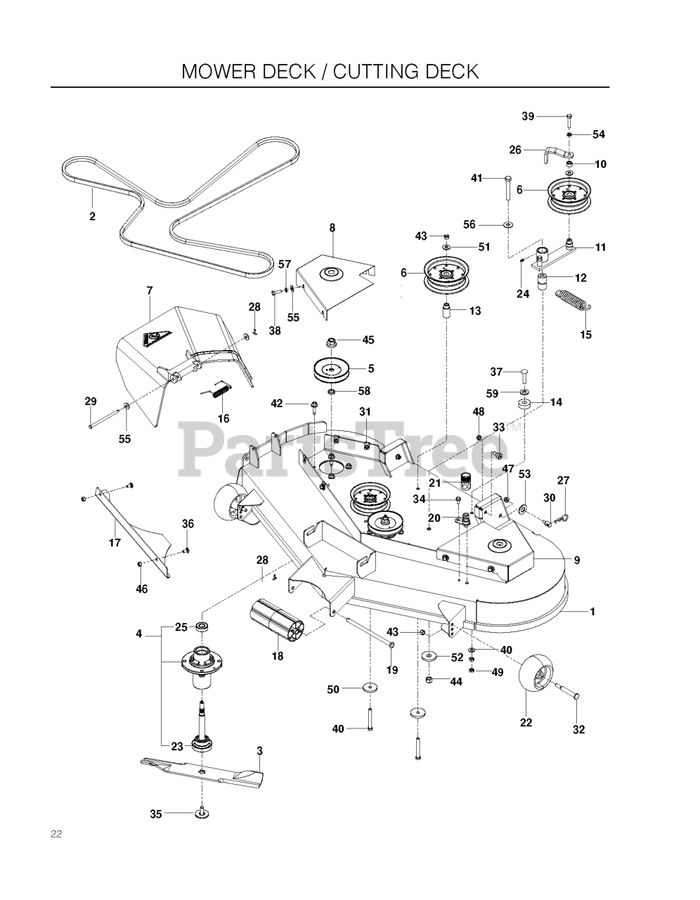 Husqvarna RZ 4824 F 967003801 Husqvarna 48 Zero Turn Mower 2012 02 MOWER DECK CUTTING DECK Parts Lookup with Diagrams PartsTree