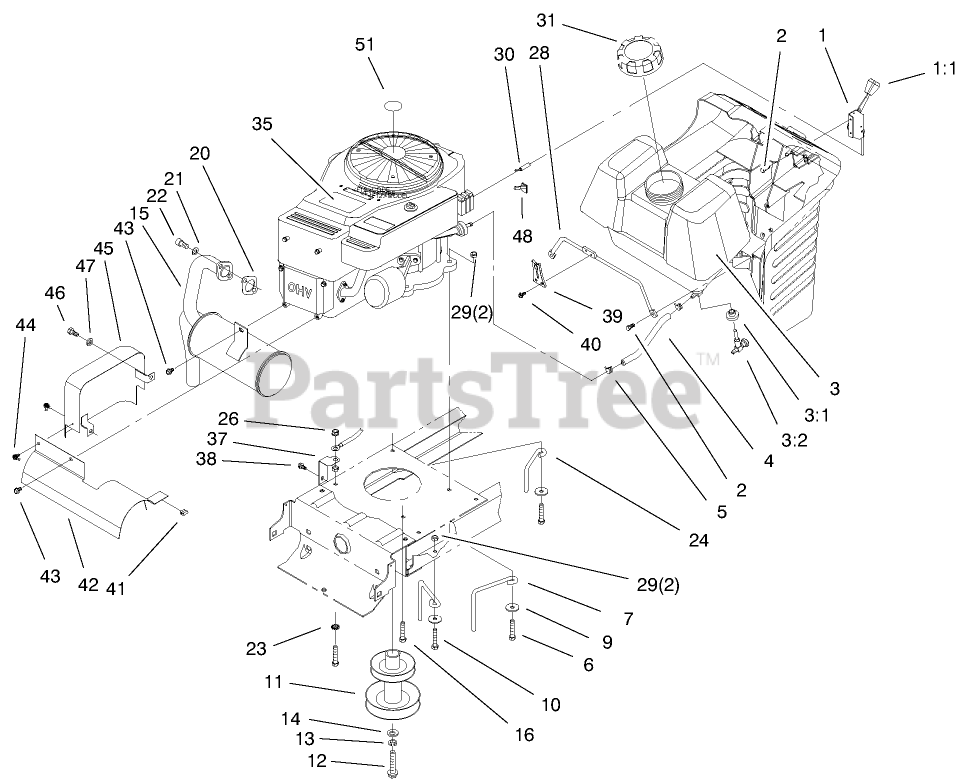 Toro 71225 (16-38 HXL) - Toro Lawn Tractor (SN: 200000001 - 200999999 ...