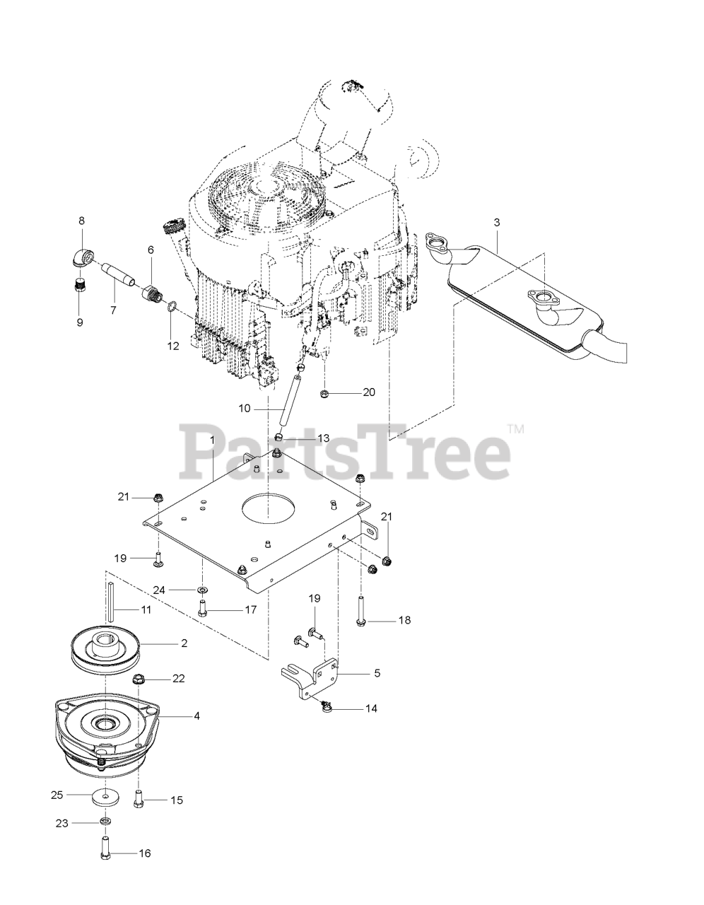 Husqvarna Pz 5426 Fx 966614001 01 Husqvarna 54 Zero Turn Mower 2014 04 Engine Mounting 4090