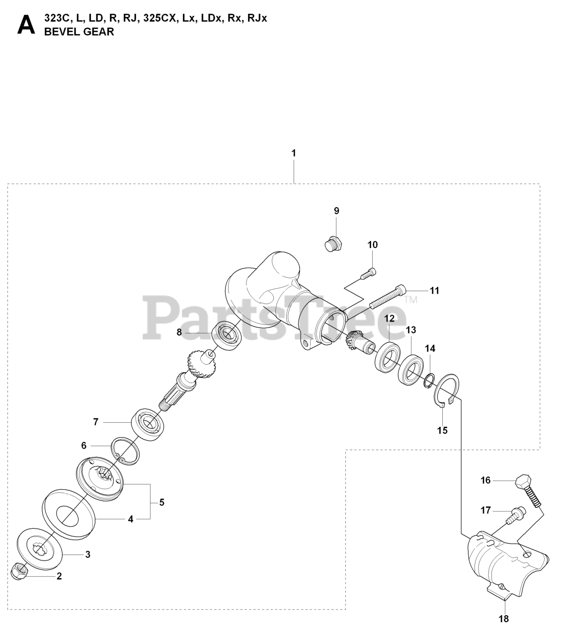 Husqvarna 325 Ldx Husqvarna String Trimmer Sn 20080900001 And Above Bevel Gear Parts Lookup 0610