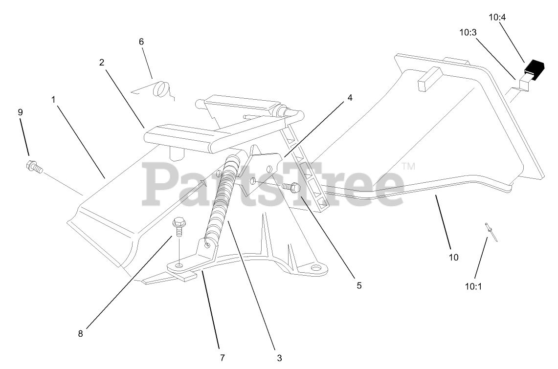 Toro 20036 Toro Super Recycler Walk Behind Mower Sn 230000001 230999999 2003 Rear Bag Discharge Chute Assembly Model 20037 Only Parts Lookup With Diagrams Partstree