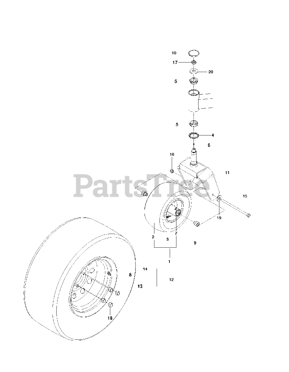 Husqvarna zero deals turn front wheel