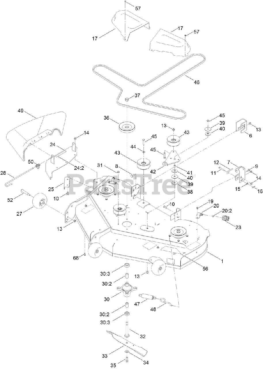 Toro timecutter 50 discount inch deck parts