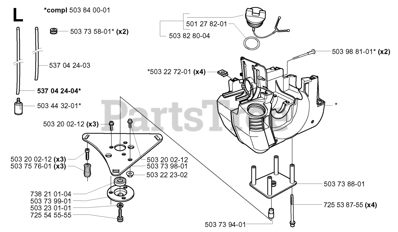 Husqvarna 240 Rbd Husqvarna String Trimmer Sn 20004000001 And Above Crankcase Parts Lookup 8504