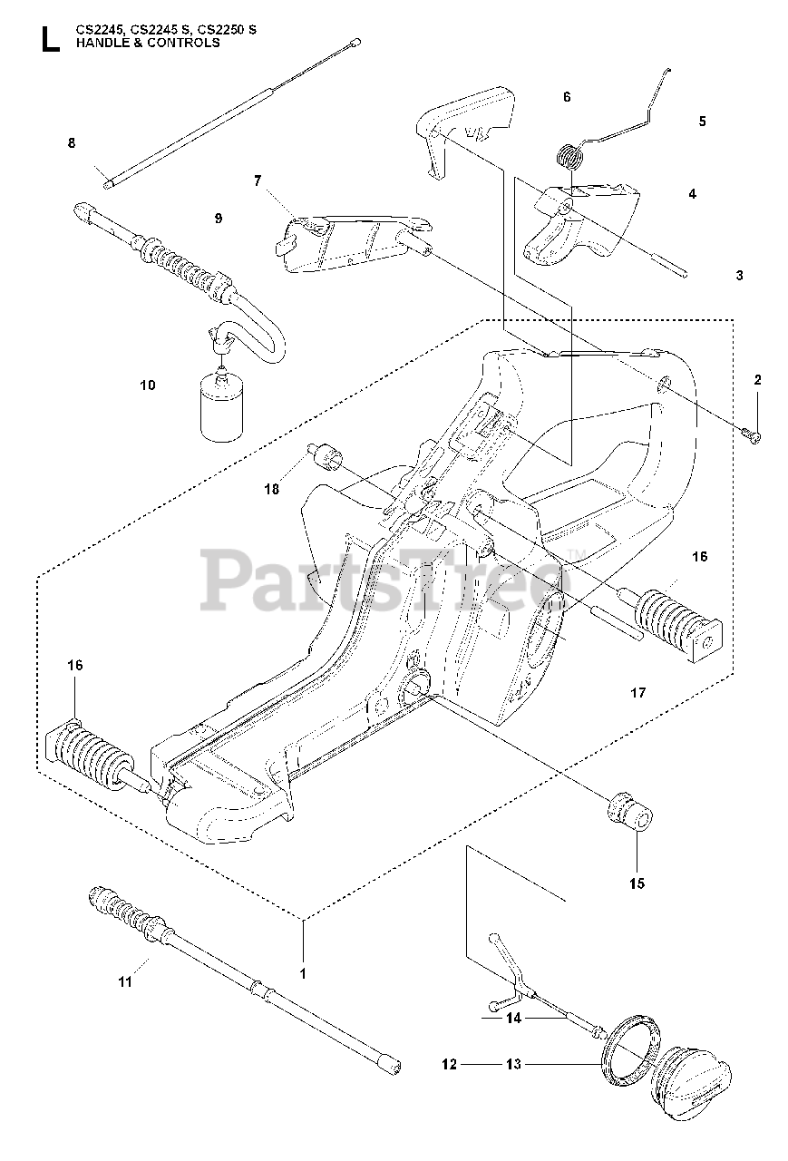 Jonsered Cs 2245 S Jonsered Chainsaw 2009 02 Handle Controls Parts Lookup With Diagrams Partstree