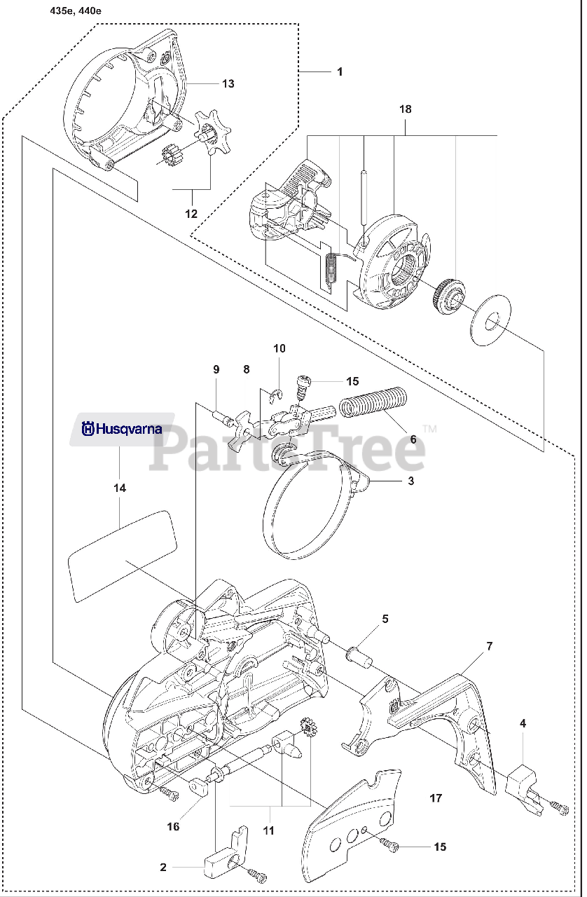 Husqvarna 440 e - Husqvarna Chainsaw (2008-05) Chainbrake 435e/440e ...