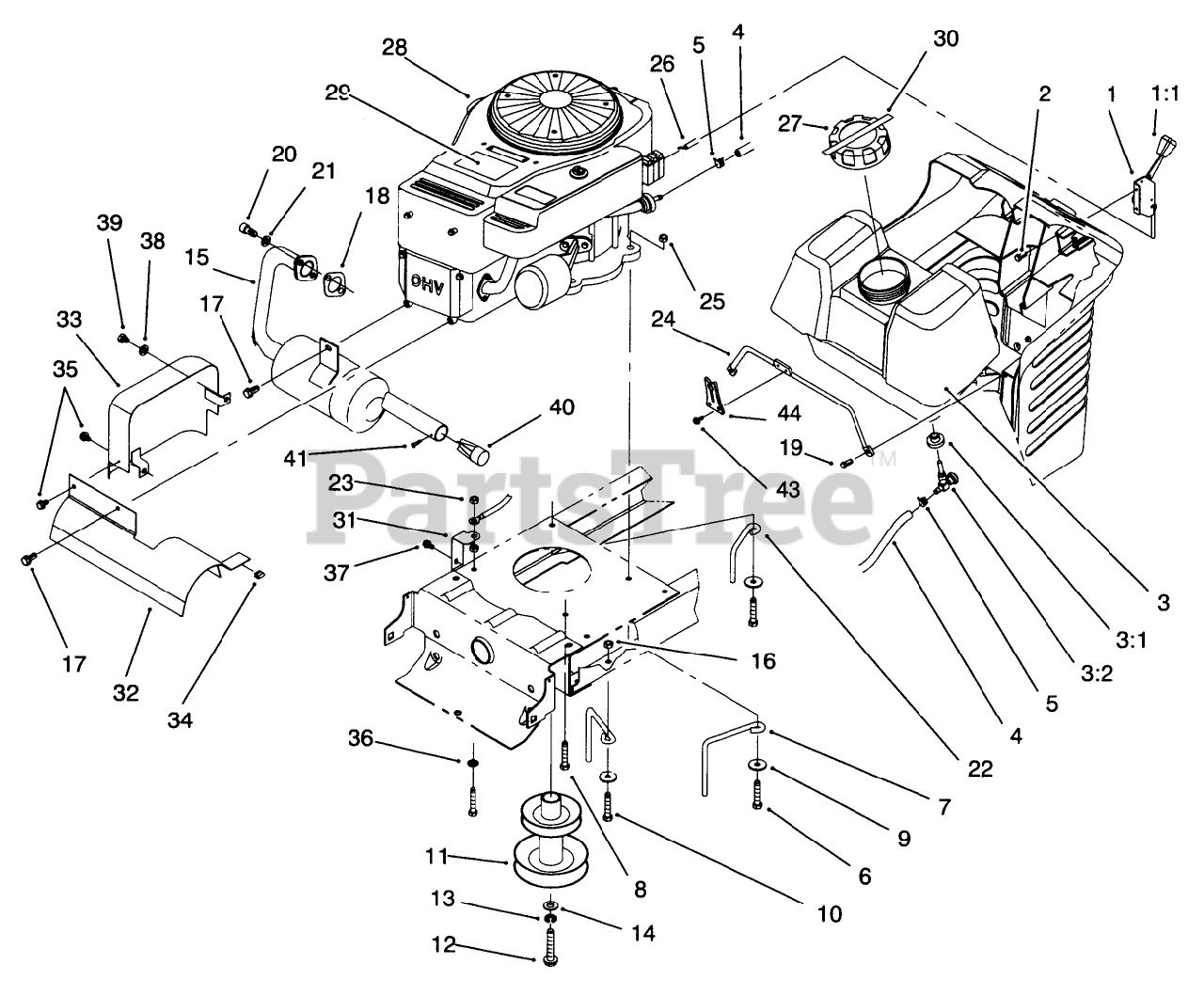 Toro 71196 (16-44 HXL) - Toro Lawn Tractor (SN: 069000001 - 069999999 ...