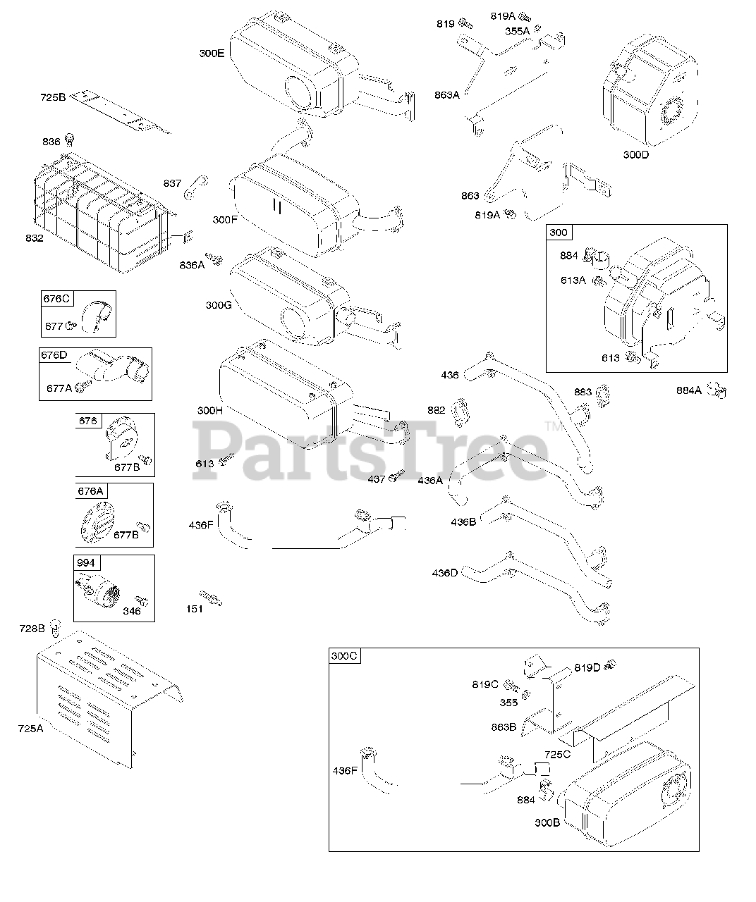 Briggs & Stratton 350447-1080-E1 - Briggs & Stratton Horizontal Engine ...