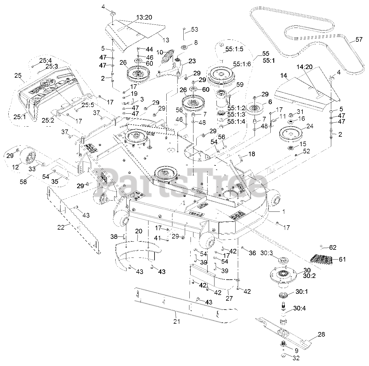 Kubota 60 Deck Parts Breakdown