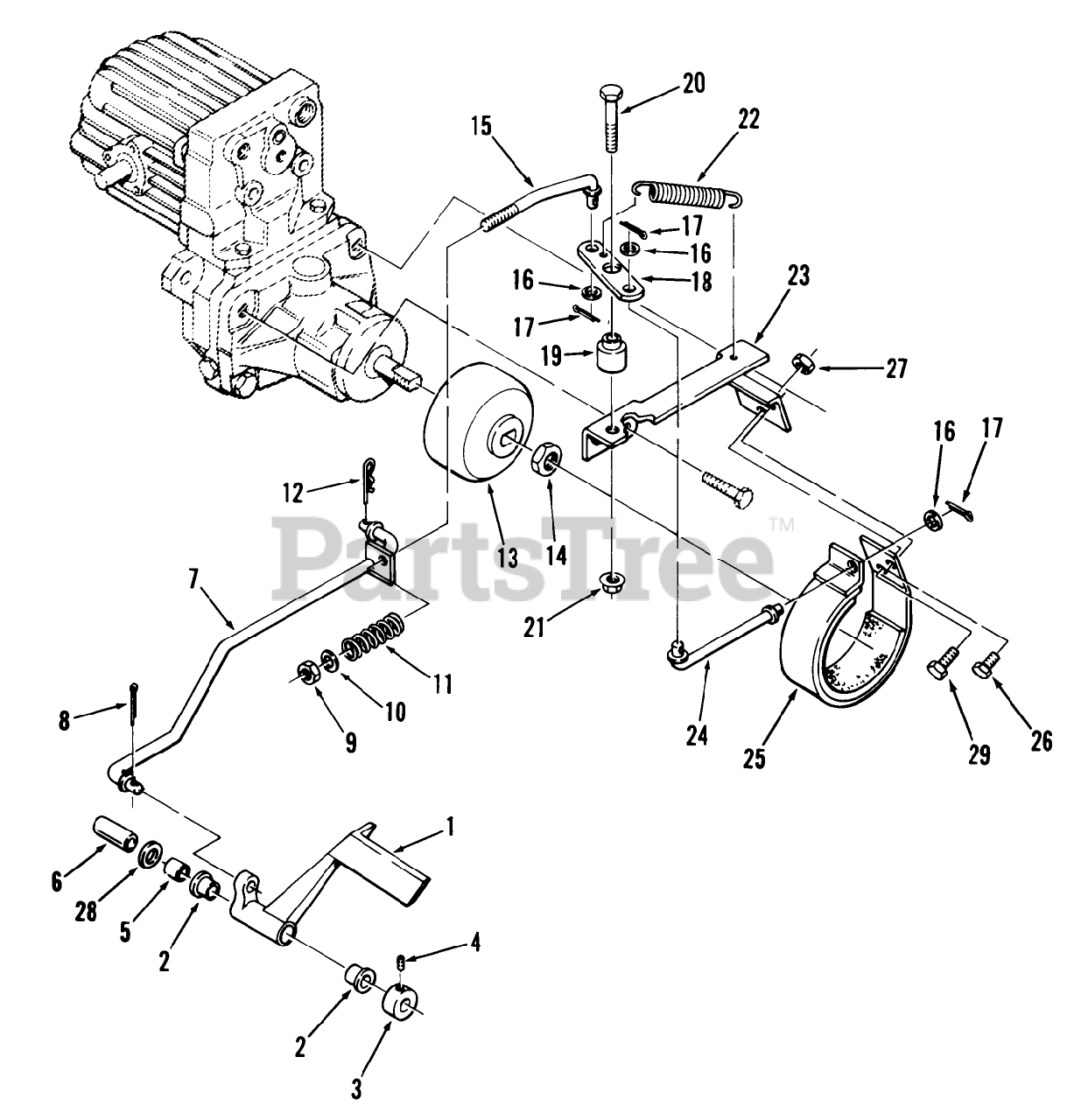 Toro 91-16K801 (C-161) - Toro Lawn Tractor (1979) CLUTCH, BRAKE AND ...