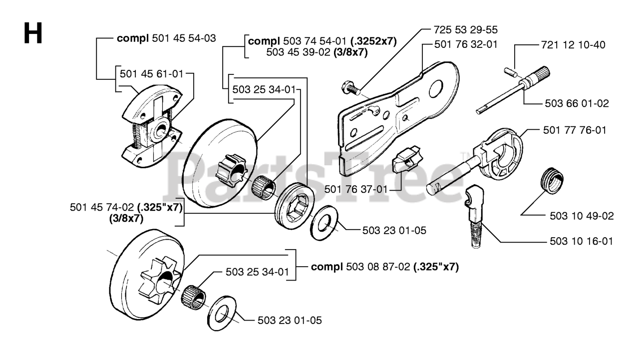 Husqvarna 51 - Husqvarna Chainsaw (SN: 20001900001 & Above) CLUTCH ...