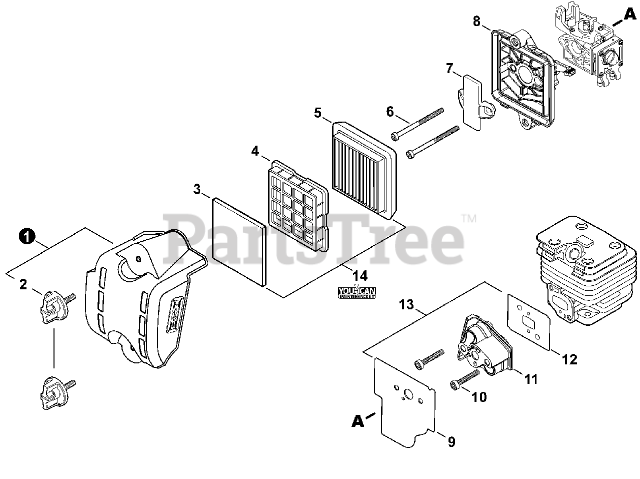 Echo PB-2620 - Echo Handheld Blower Parts (SN: P48915001001 ...