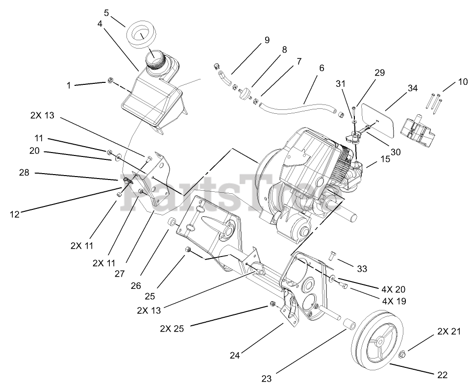 Toro 38518 (CCR 3650) - Toro GTS Snow Thrower (SN: 240000001 ...