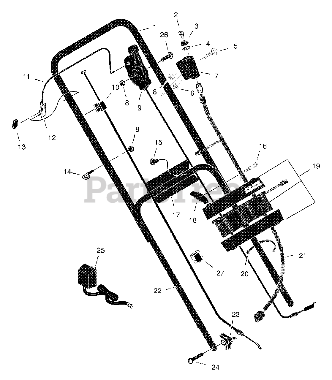 Stanley 228870x692A Stanley 22" WalkBehind Mower (2002) Handle