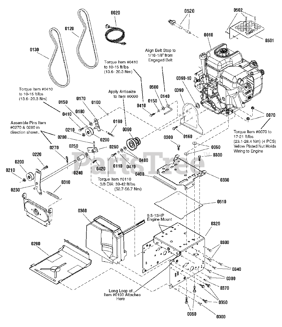 John Deere 1028 E (1696043) - John Deere 28" Snow Thrower (2011) Engine ...