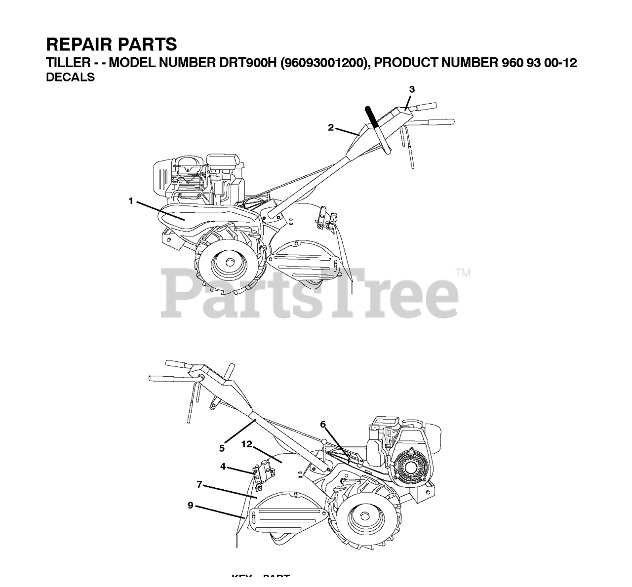 Husqvarna DRT 900 H (960930012-01) - Husqvarna Rear-Tine Tiller (2010 ...