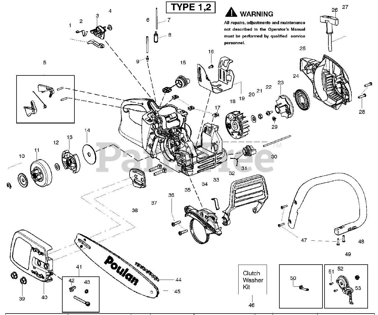 Poulan P 3314 WS Poulan Chainsaw, Type 2 (200807) Starter Type 12