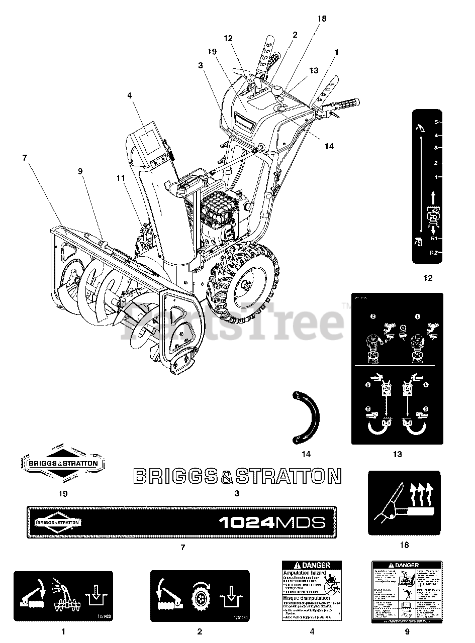 Briggs & Stratton 1024 MDS (169680700) Briggs & Stratton 24" Snow