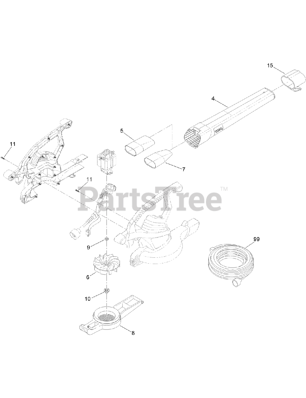 Toro 51563 - Toro Ultra Blower Vacuum (SN: 314000001 - 314999999) (2014 ...