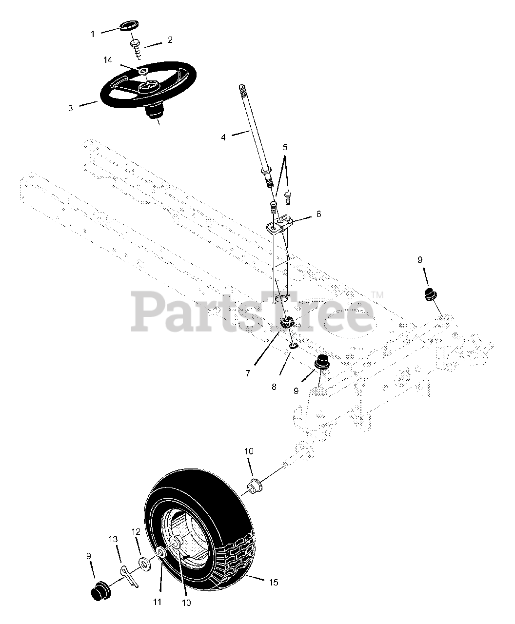 Stanley 425605x692A Stanley 42" Lawn Tractor (2001) Steering Assembly