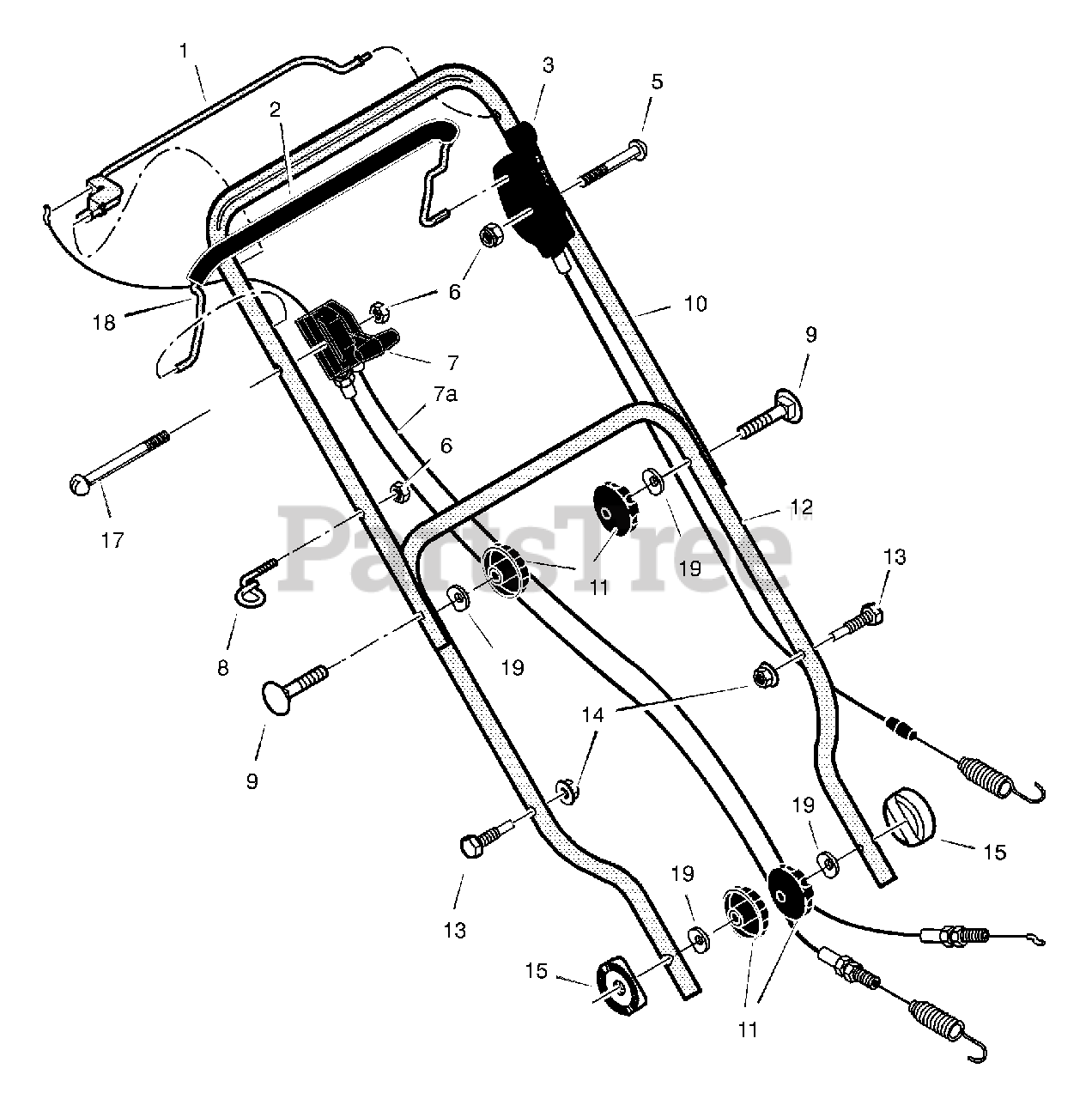 Stanley 261031x692A Stanley 26" WalkBehind Mower (2001) Handle