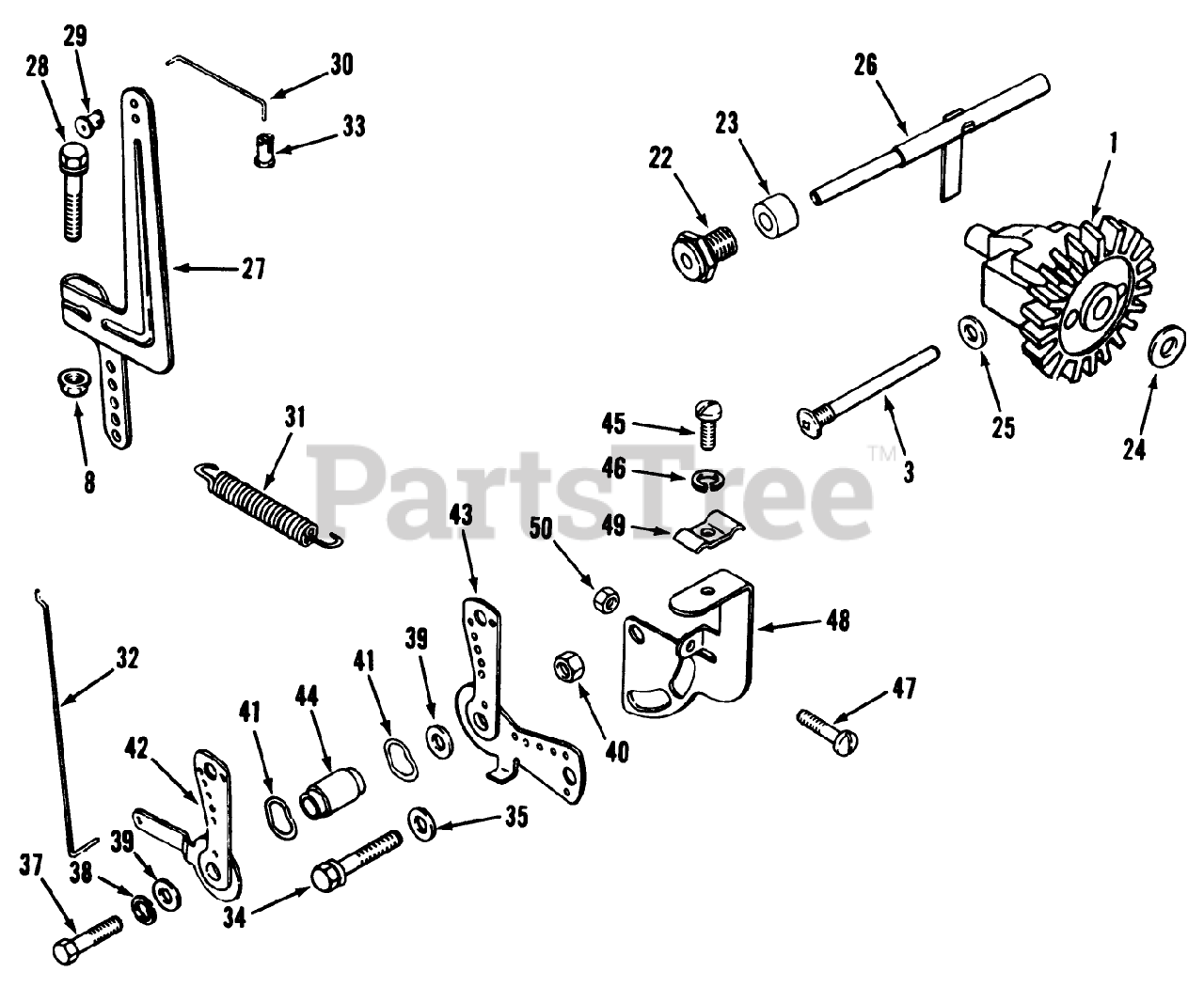 Toro 31-12K801 (312-8) - Toro Garden Tractor (1990) Kohler Governor ...