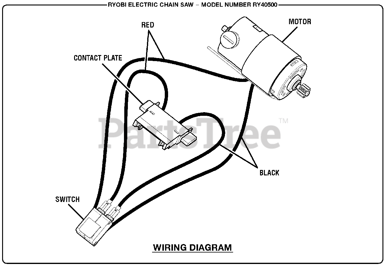 Ryobi RY 40500 - Ryobi 40V Chainsaw Wiring Diagram Parts Lookup with ...