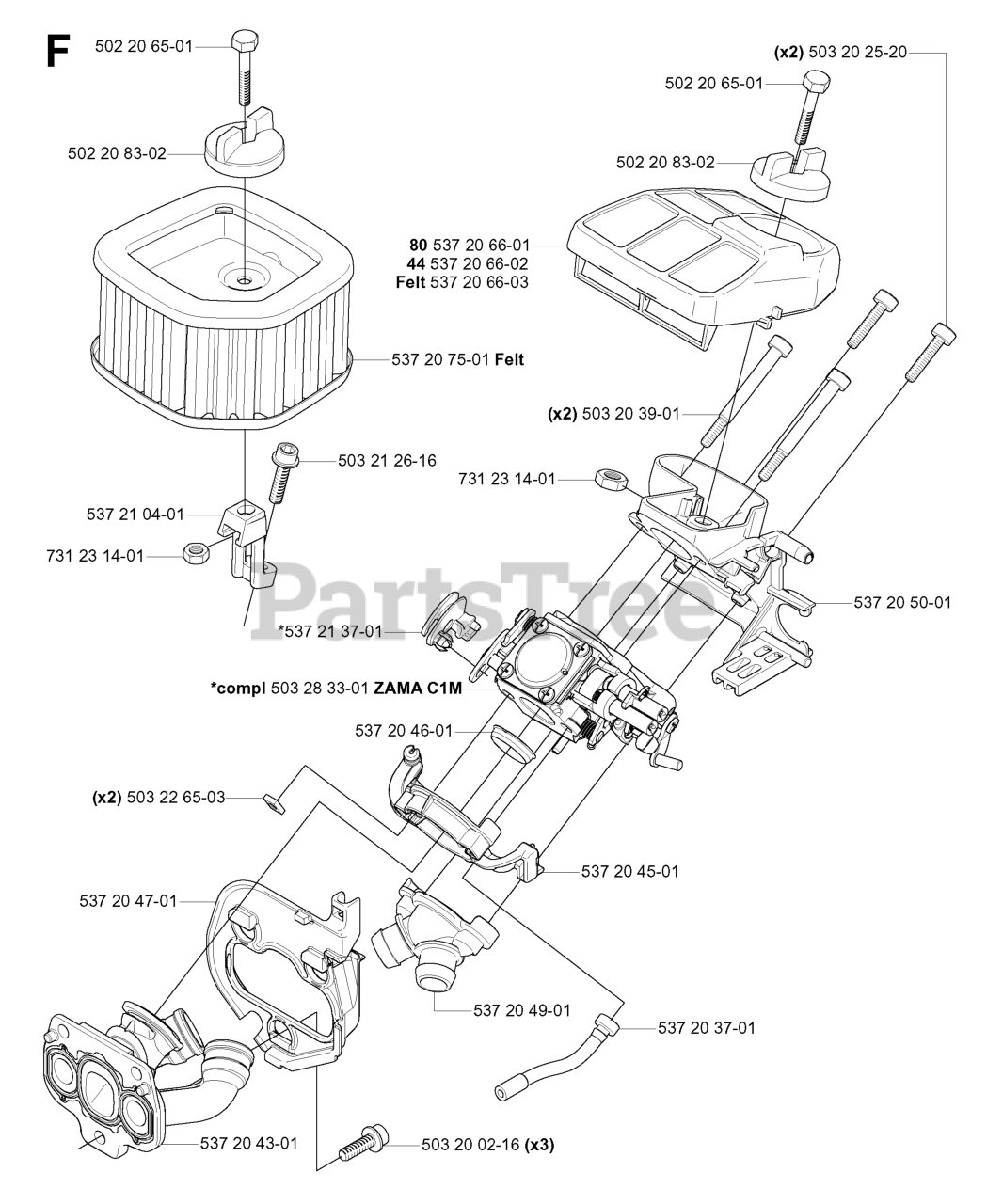 Husqvarna 575 Xp Husqvarna Chainsaw Sn 20051400001 20070100000 Carburetor And Air Filter 3770