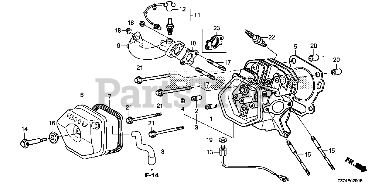 Honda Parts on the CYLINDER HEAD Diagram for EU7000is N ...