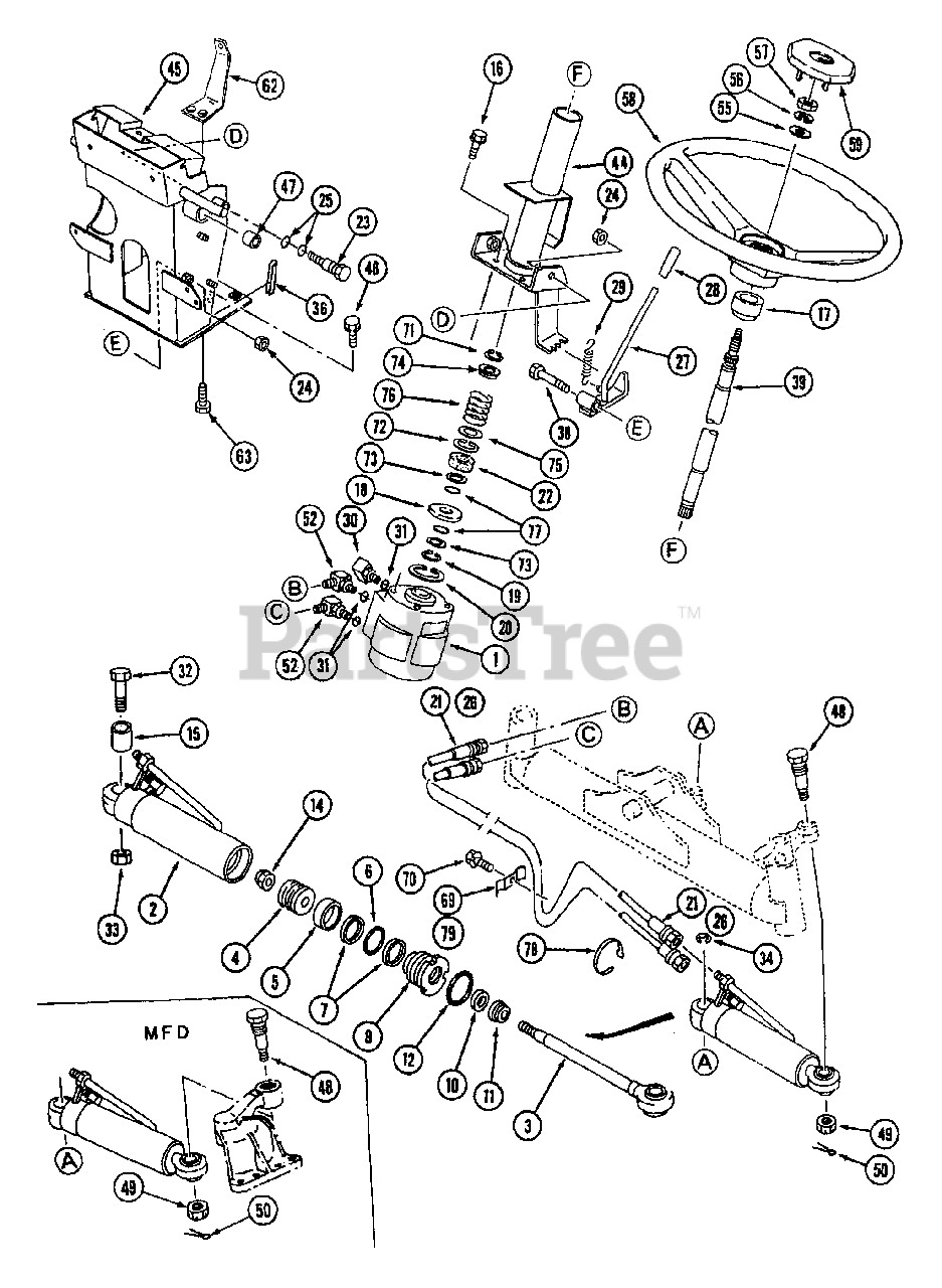 Cub Cadet 7260 (54A-435D100) - Cub Cadet Compact Tractor Steering 726