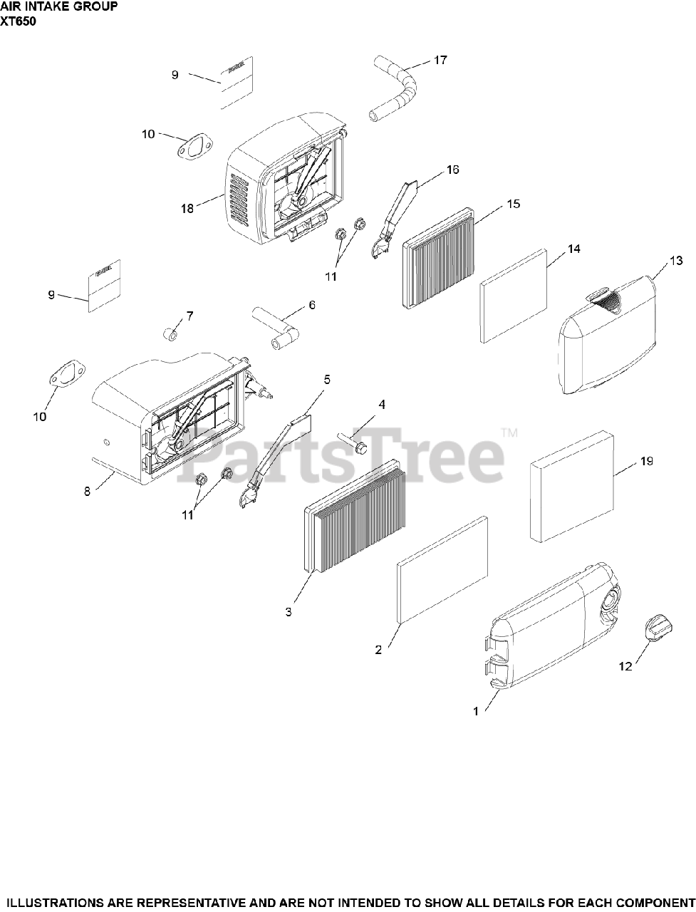 Kohler Xt650 3042 Kohler Xt Series Engine Made For Lawn Boy 6 5 Ft Lbs 149cc Air Intake Group Xt650 3042 Parts Lookup With Diagrams Partstree