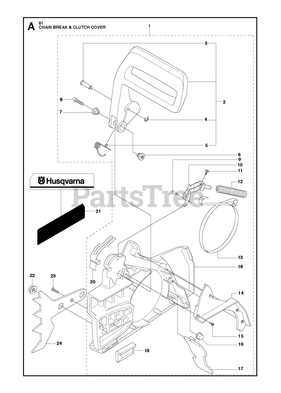 Husqvarna 61 Husqvarna Chainsaw (Original) CHAIN BRAKE & CLUTCH COVER