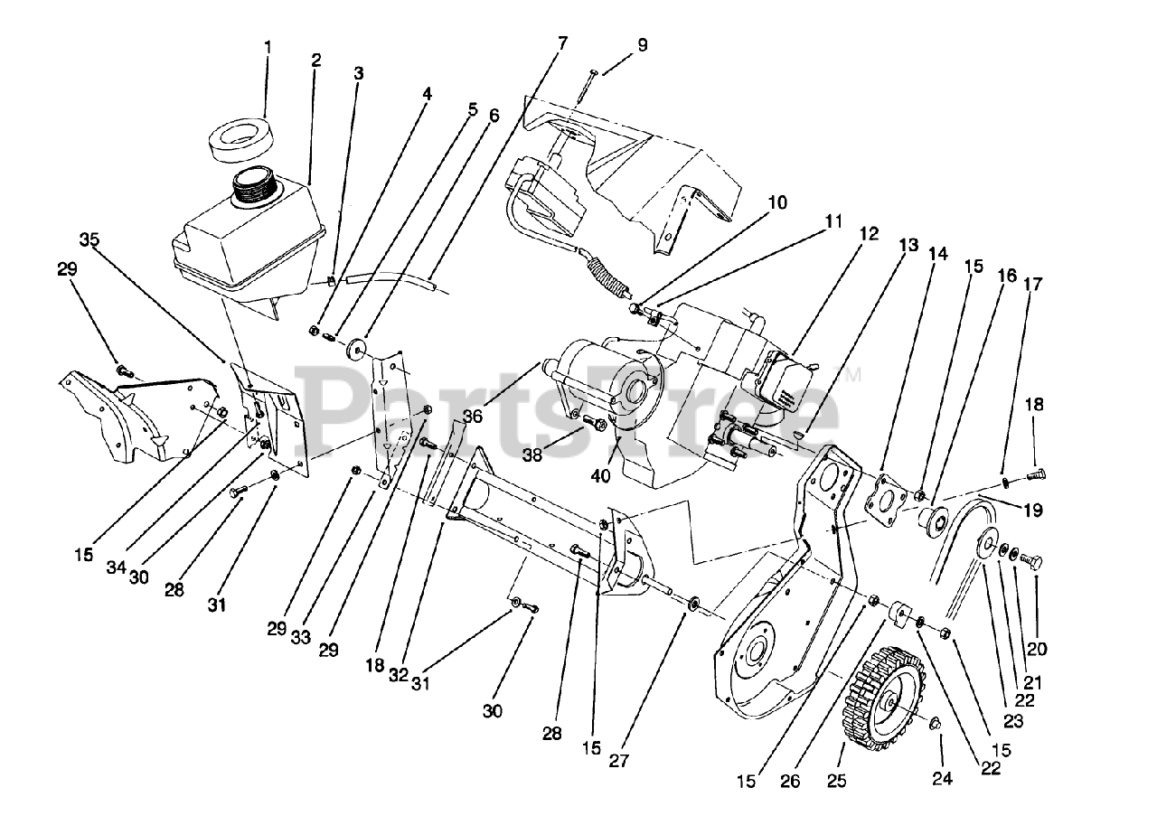 Toro 38195 (CCR 1000) - Toro Snow Thrower (SN: 020000001 - 029999999 ...