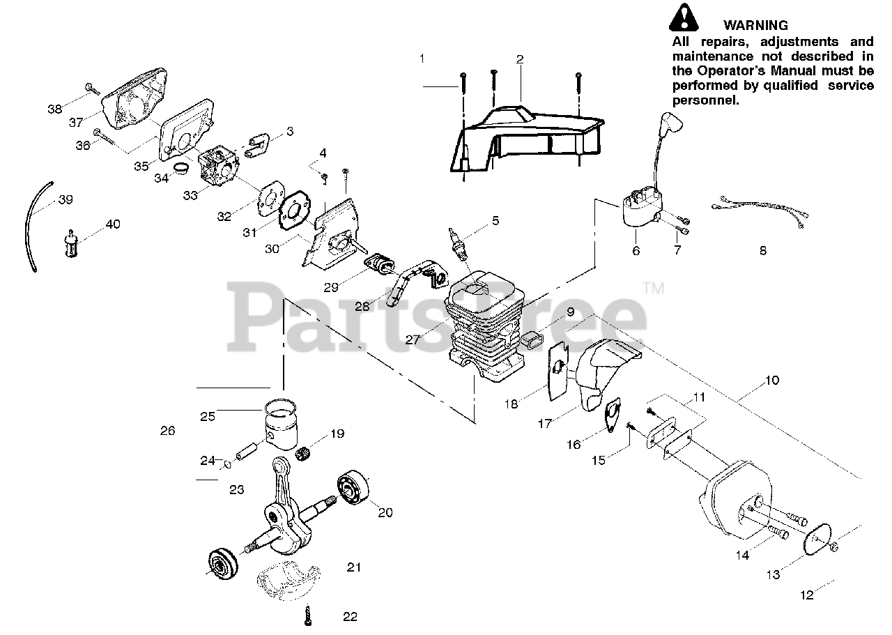 Poulan Pro Pp 4620 Av - Poulan Pro Chainsaw (2008-07) Engine Parts 