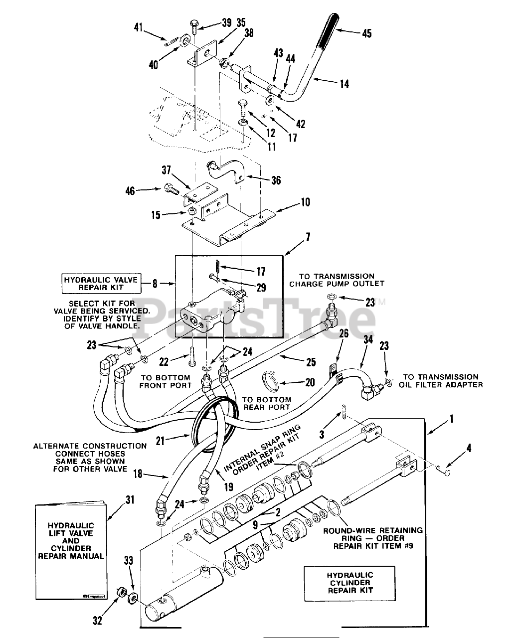 Toro 31-20OE01 (520-H) - Toro Garden Tractor (1988) HYDRAULIC SYSTEM ...