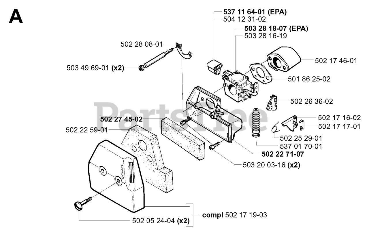 Husqvarna 252 Rx Husqvarna String Trimmer Sn 20011800001 20023100000 Carburetor And Air 6066