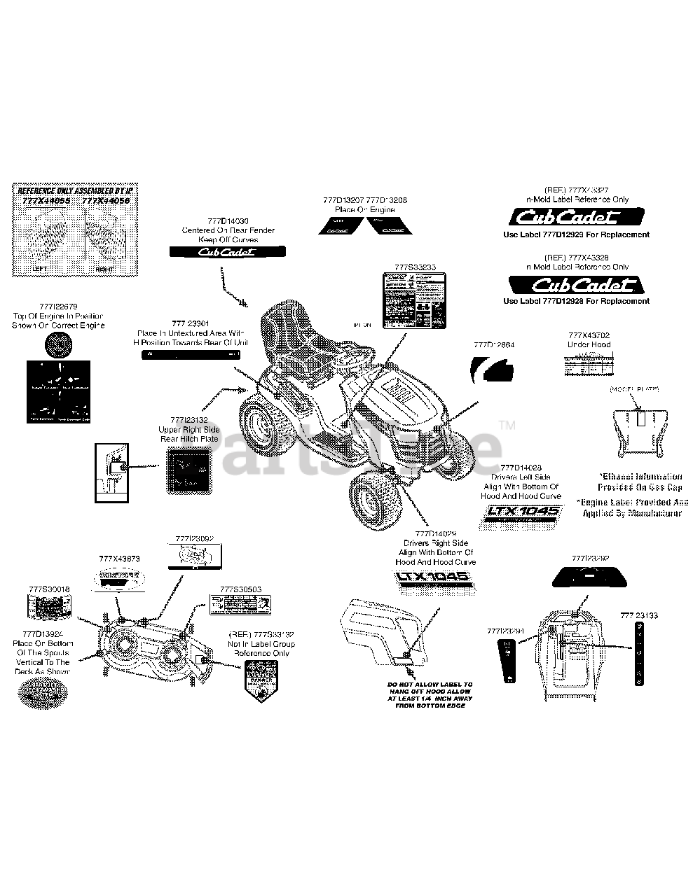 Cub cadet ltx hotsell 1045 deck belt diagram