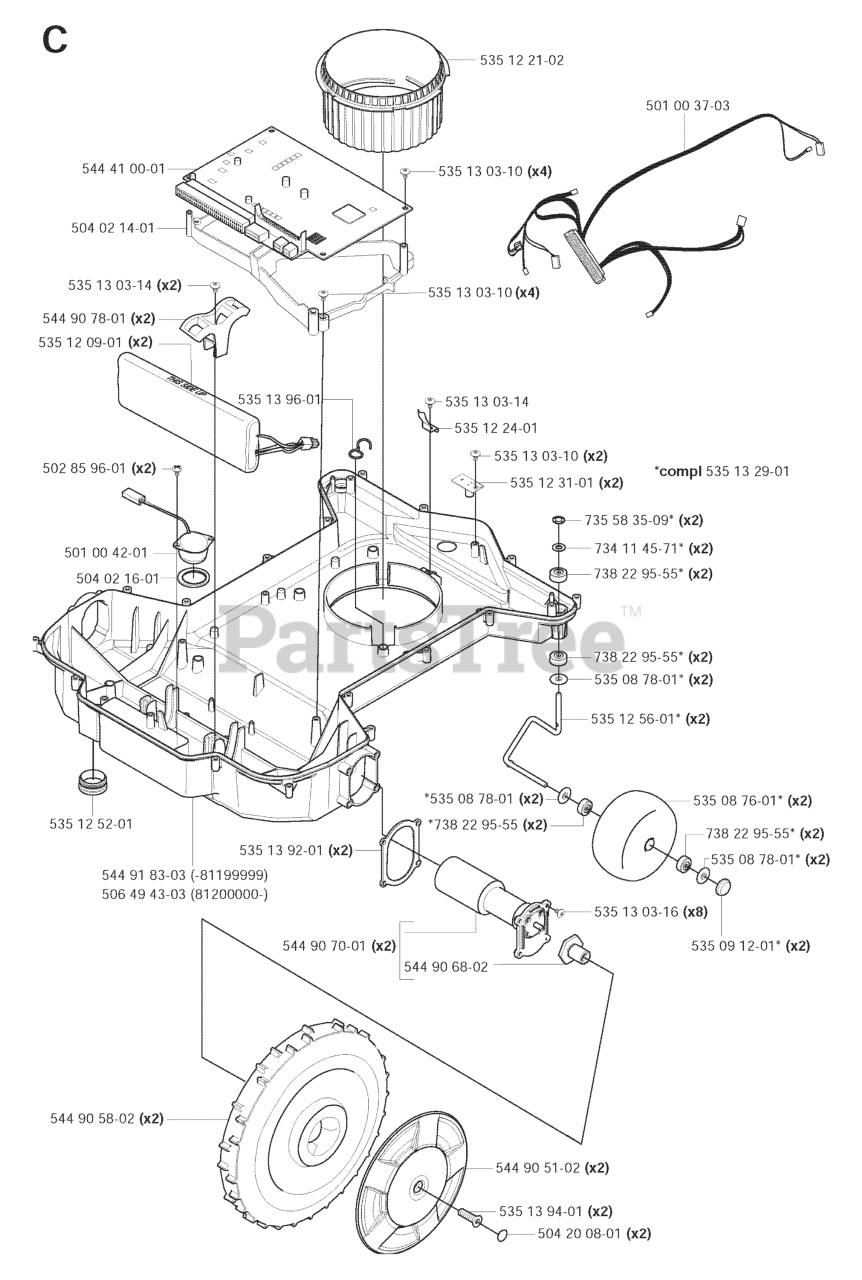 Husqvarna 230 Acx Husqvarna Automower Robotic Lawn Mower 2008 05 Chassis Lower Parts Lookup 6212