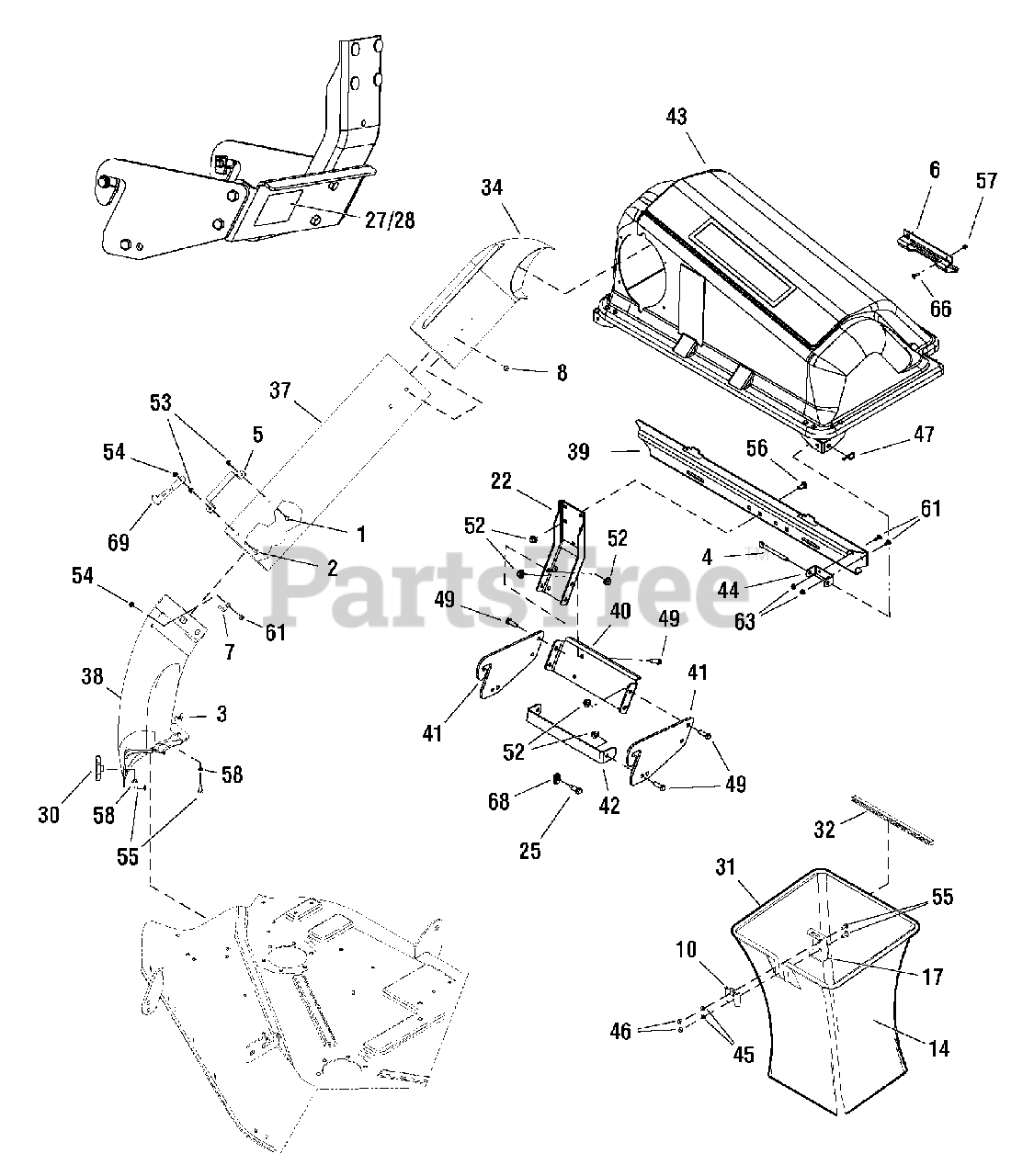 Craftsman 107.24910 (1695637-01) - Craftsman Grass Catcher for 42 ...