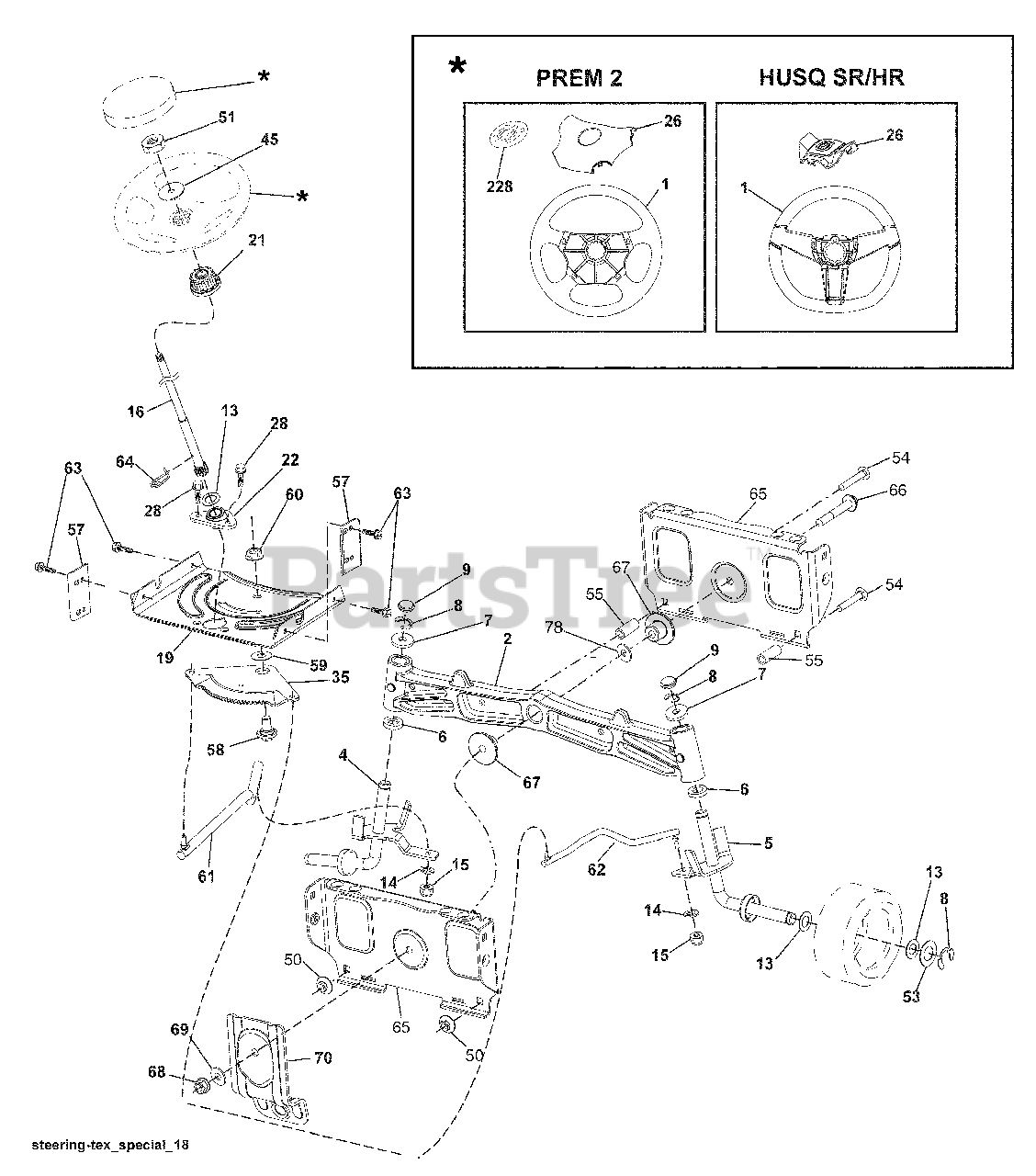 Husqvarna YTH K Husqvarna Yard Tractor Steering Assembly