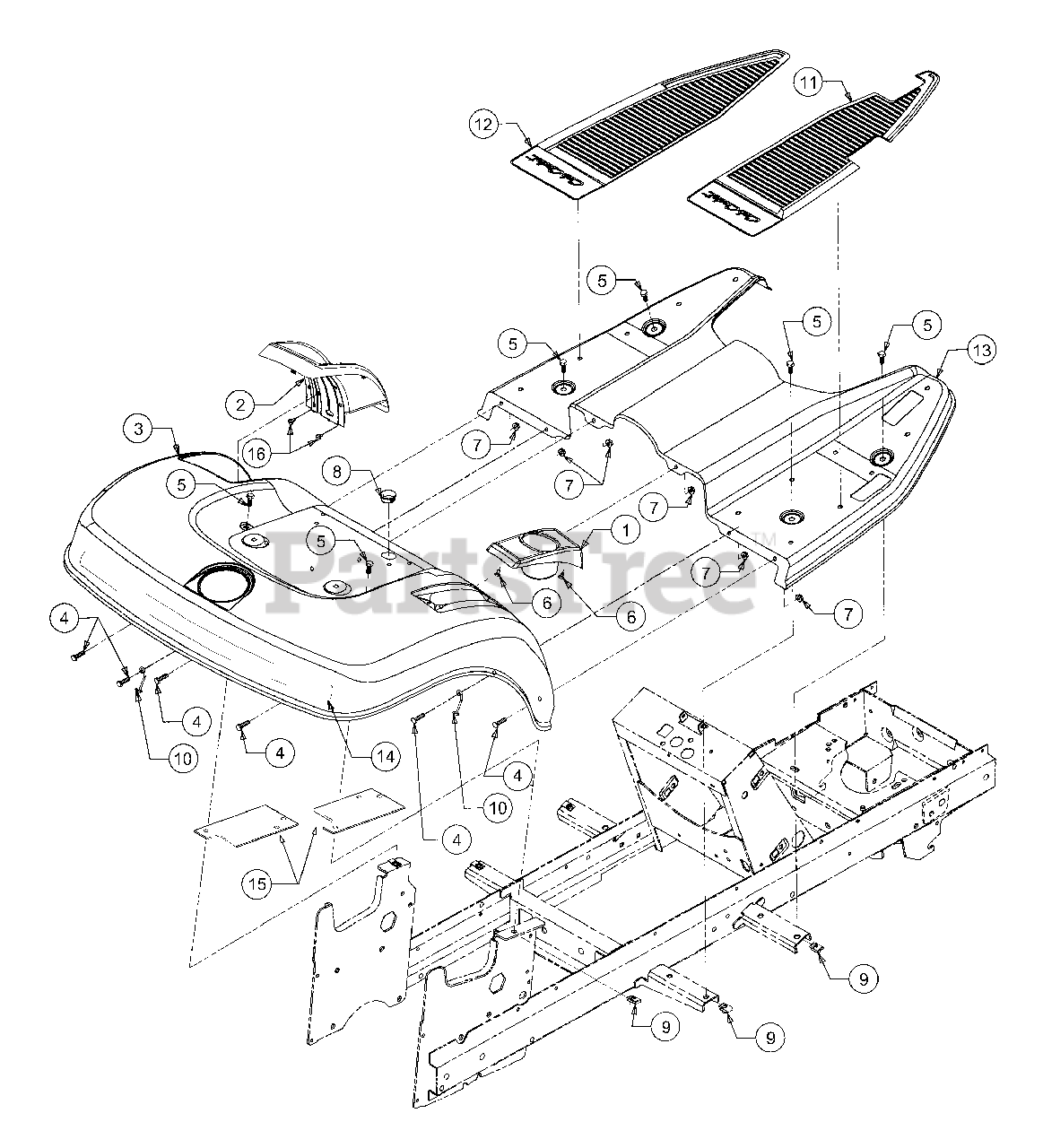 Cub Cadet GT 218644 (13A298L712) Cub Cadet 44" Garden Tractor