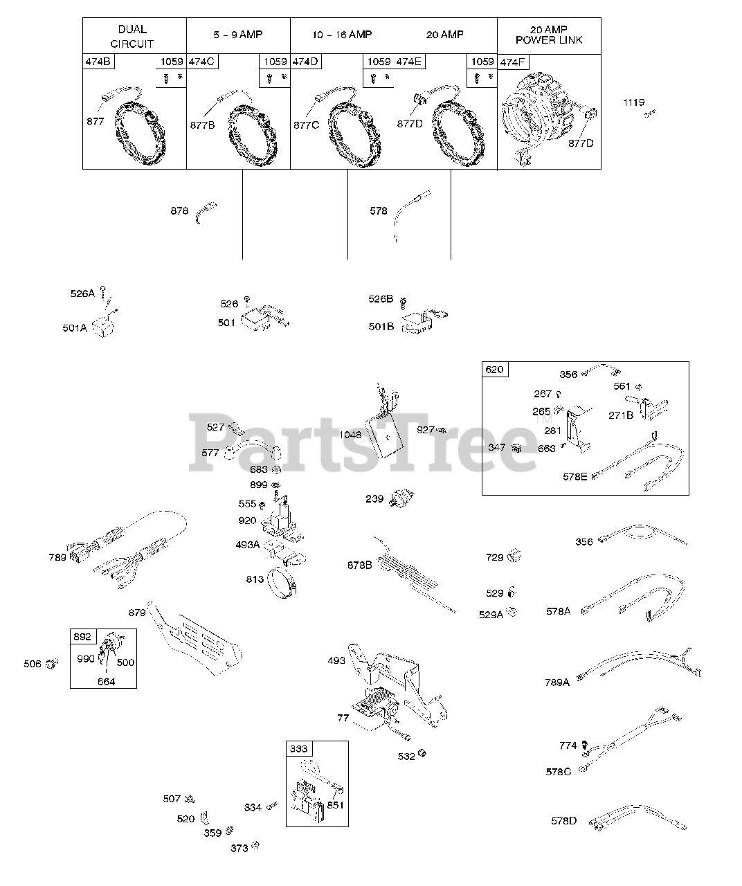 Briggs & Stratton 350447-1195-E1 - Briggs & Stratton Horizontal Engine ...