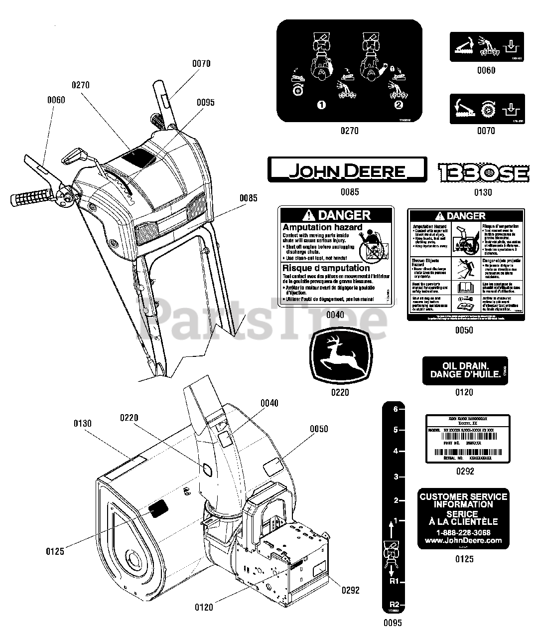 John Deere 1330 Se 1695812 John Deere 30 Snow Thrower 2010 Decal Group Parts Lookup With 1098